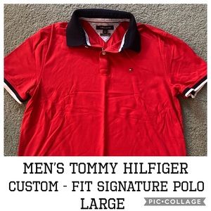 Mens Tommy Hilfiger Custom Fit Polo Larg